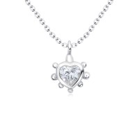 Beautiful Heart CZ Silver Necklaces SPE-4221